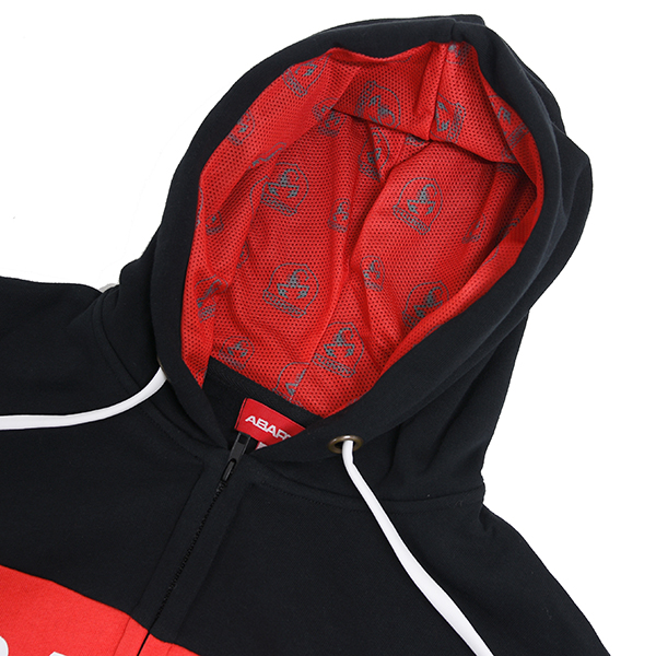 ABARTH Zip-Up Hoodie-Red Stripe-