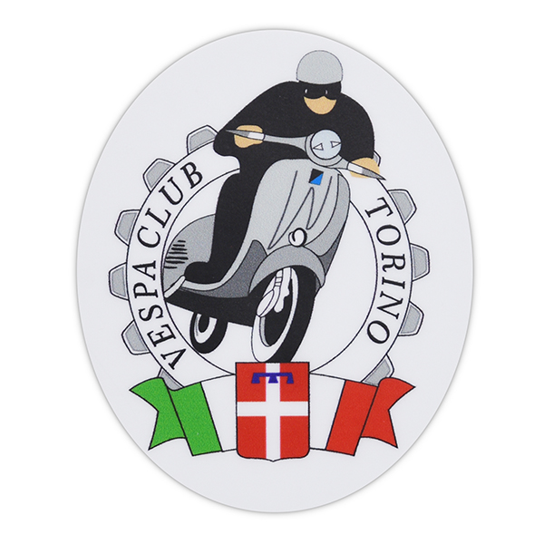 Vespa Club Torino Oval Shaped Sticker