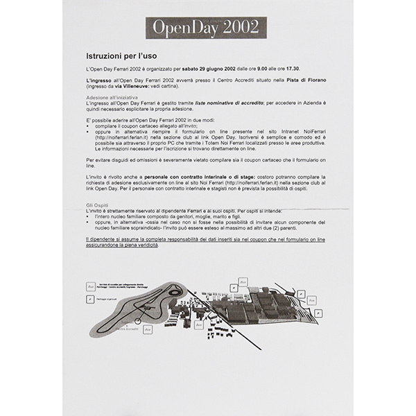Ferrari Open Day2002 Map&Leaflet Set