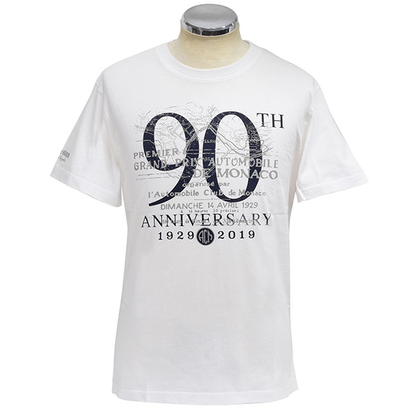 MONACO GRAND PRIX 2019 ACM Official T-Shirts-90TH ANNIVERSARY/White-