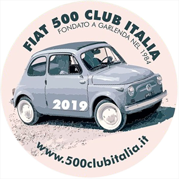 FIAT 500 CLUB ITALIA 2019ステッカー(裏貼りタイプ)