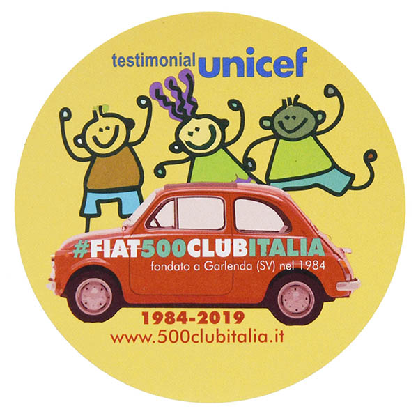 FIAT 500 CLUB ITALIA UNICEF 2019ステッカー(レッド)