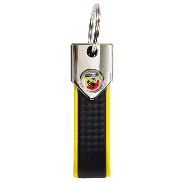 ABARTH Strap Shaped Keyring(Carbonlook/Yellow)