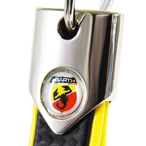 ABARTH Strap Shaped Keyring(Carbonlook/Yellow)