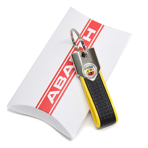 ABARTH Strap Shaped Keyring(Carbonlook/Yellow)