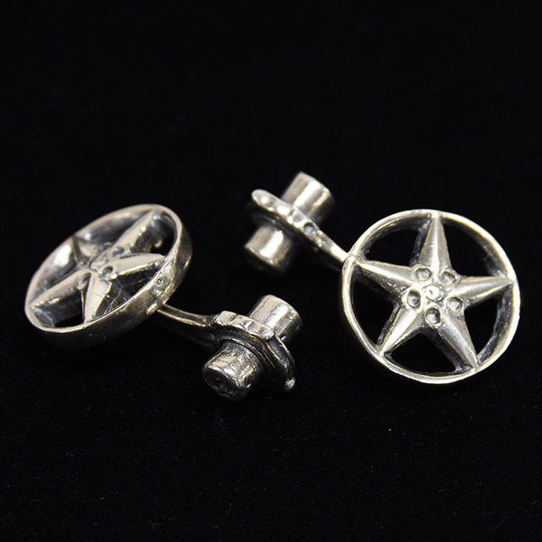 Ferrari Wheel Shaped Silver Cuffs