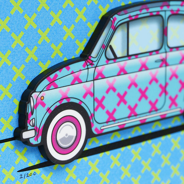 FIAT Nuova 500 Stamp Illustration by Mr.Vin -TRIS- (Small)