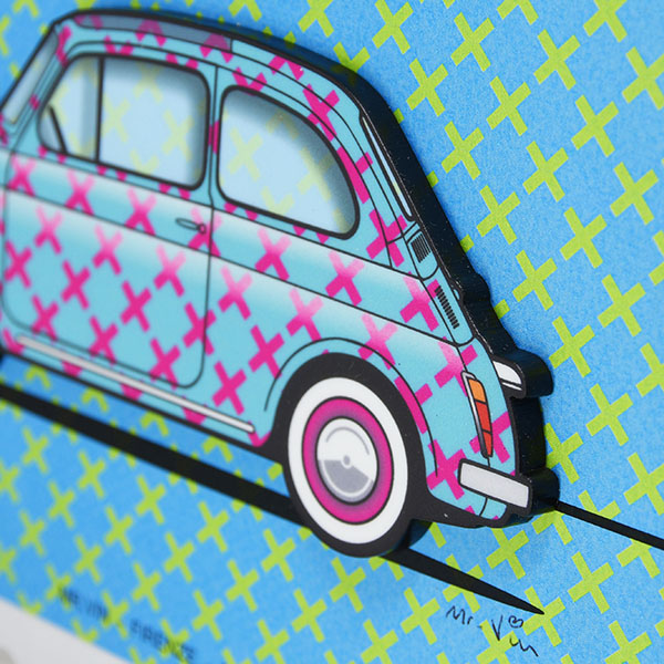 FIAT Nuova 500 Stamp Illustration by Mr.Vin -TRIS- (Small)