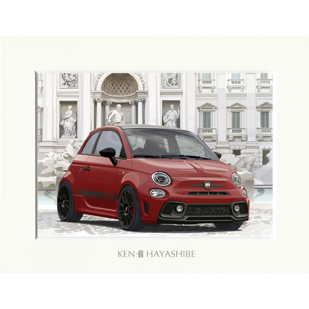 ABARTH1595-Series 4- (Red) Illustration by Kenichi Hayashibe