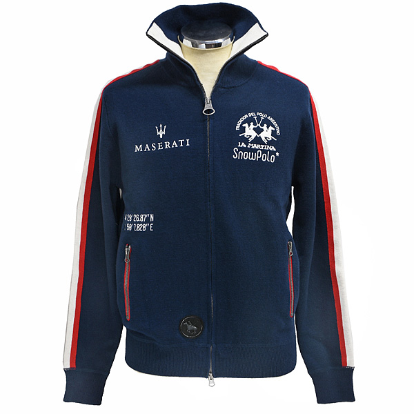 MASERATI Official La Martina Zip Up Knitted Felpa