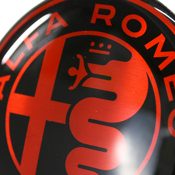 Alfa Romeo New Emblem Wheel hub cap (Black/Red) : Italian Auto