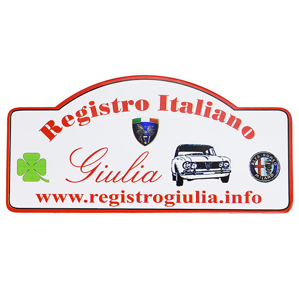 REGISTRO Italiano GIULIA Club Alfa Romeoラリープレート型ステッカー