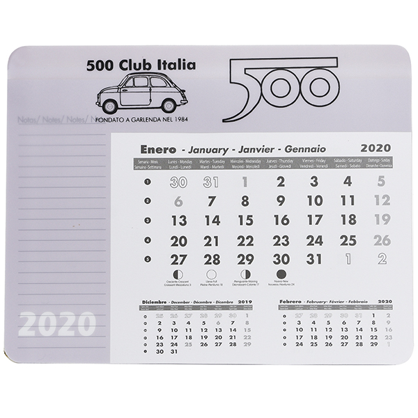 FIAT 500 CLUB ITALIA 2020  mouse pad calender