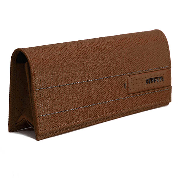 Ferrari Leather Glasses Case (Brown)