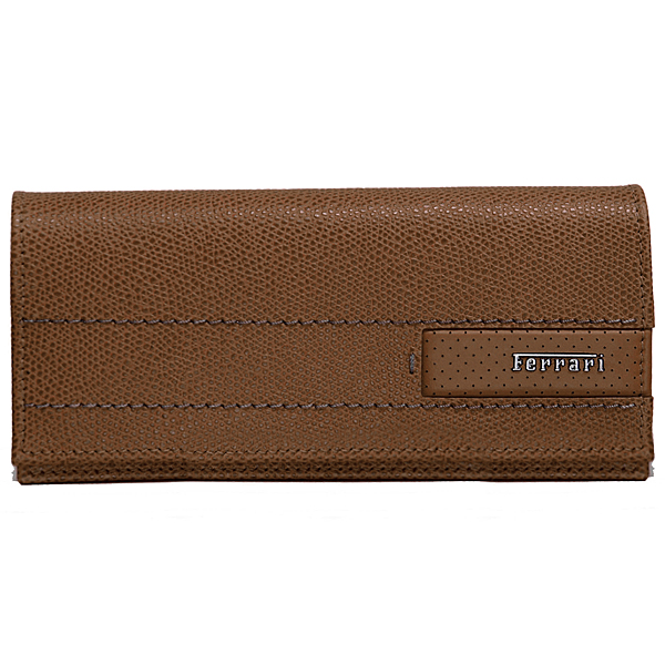 Ferrari Leather Glasses Case (Brown)