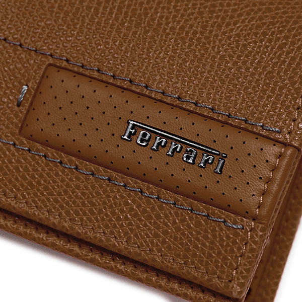 Ferrari Leather Glasses Case (Brown)