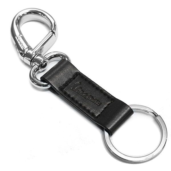 Vespa Official Carabina Leather Keyring(Black)