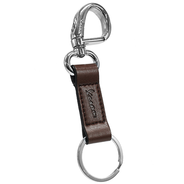 Vespa Official Carabina Leather Keyring(Brown)