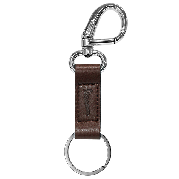 Vespa Official Carabina Leather Keyring(Brown)