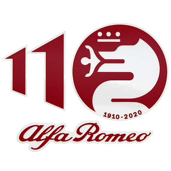 Alfa Romeo110周年記念ロゴステッカー(レッド)