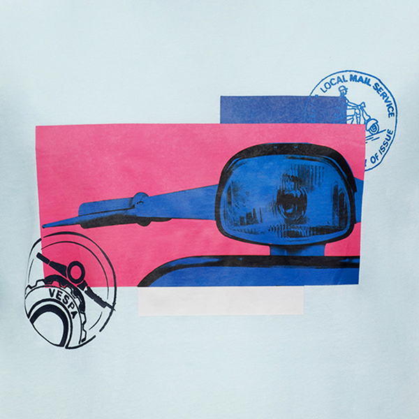 Vespa Official T-Shirts-Heritage-(Ligh Blue)