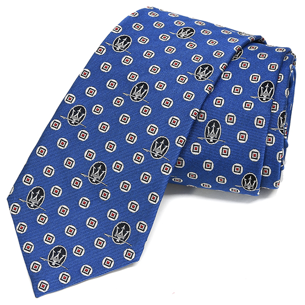 MASERATI Neck Tie(Blue/Red Square)