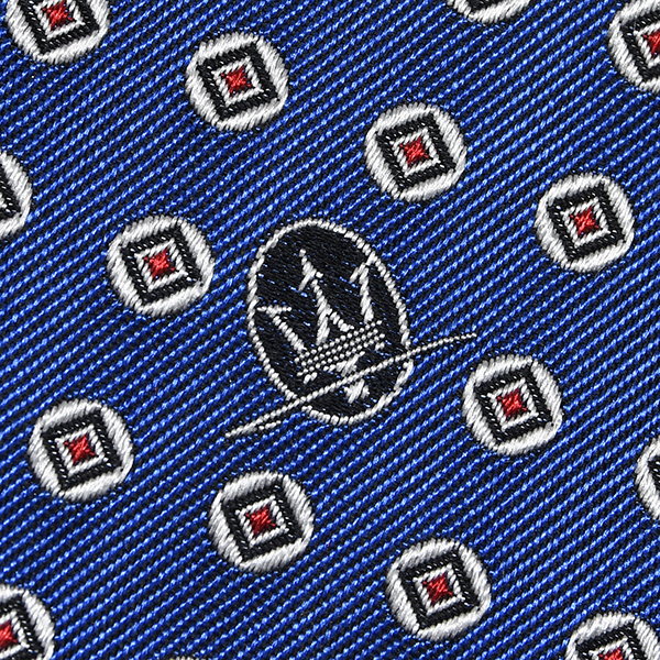 MASERATI Neck Tie(Blue/Red Square)