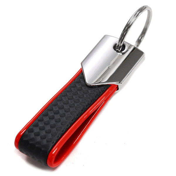 ABARTH Strap Shaped Keyring(Carbonlook/Red)