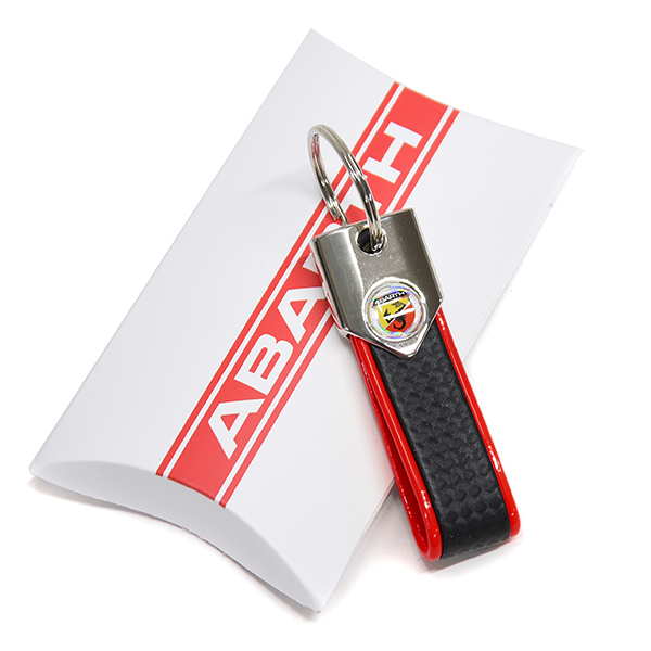 ABARTH Strap Shaped Keyring(Carbonlook/Red)