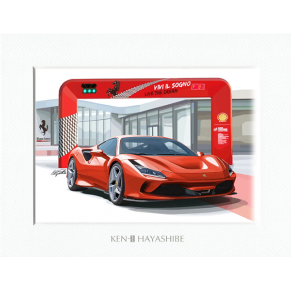 Ferrari F8 Tributo Illustration by Kenichi Hayashibe