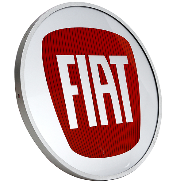 Fiat Brosche silbern rot lackiert 15mm gestempelt Lorioli Milano 