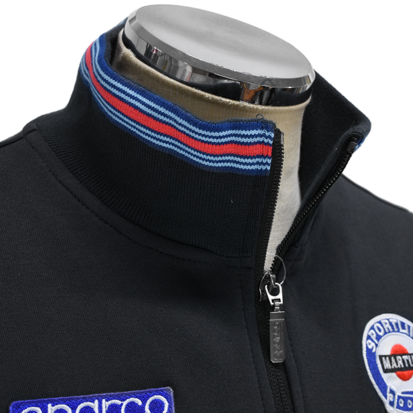 MARTINI RACING Official Zip Up Sweat by Sparco(Black)