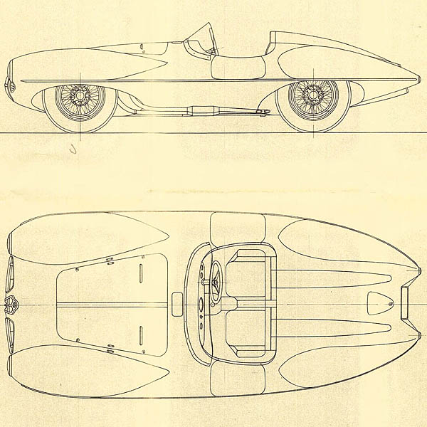 Alfa Romeo 1900 C52 Disco Volante Blue Drawing Print