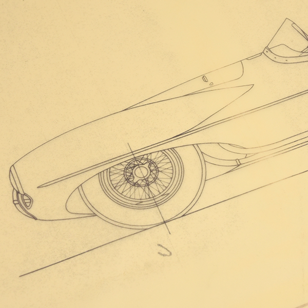 Alfa Romeo 1900 C52 Disco Volante Blue Drawing Print