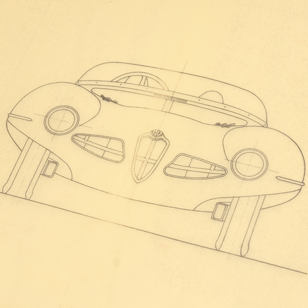 Alfa Romeo 1900 C52 Disco Volante Blue Drawing Print