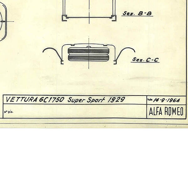 Alfa Romeo 6C 1750 Super Sport 1929 Blue Drawing Print