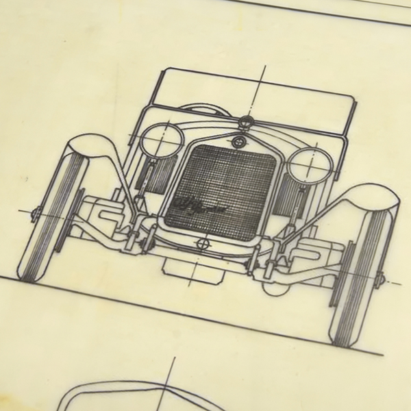 Alfa Romeo 6C 1750 Super Sport 1929 Blue Drawing Print