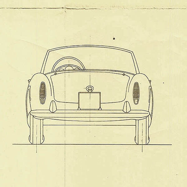 Alfa Romeo Giulietta Spider 1955 Blue Drawing Print
