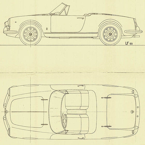 Alfa Romeo Giulietta Spider 1955 Blue Drawing Print