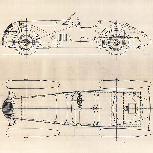 Alfa Romeo 6C 2500 Super Sport Spider 1939 Blue Drawing Print