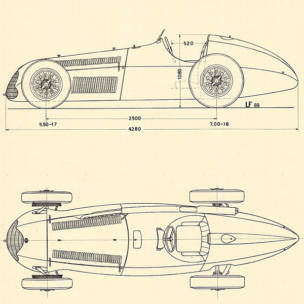 Alfa Romeo Monoposto Gran Premio Tipo 159 1951 Blue Drawing Print