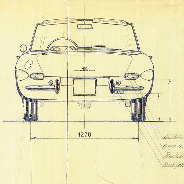 Alfa Romeo 1750 Spider 1967 Blue Drawing Print