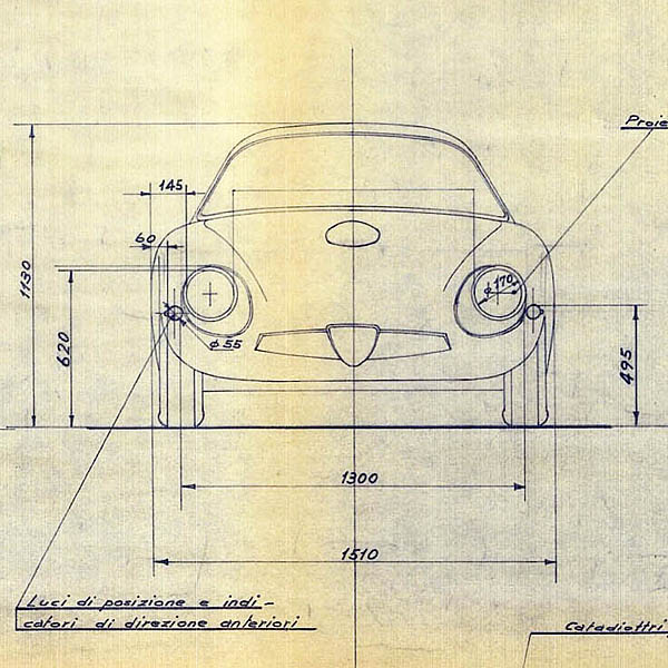 Alfa Romeo Giulia TZ 1963 Blue Drawing Print