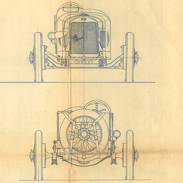 Alfa Romeo RL T.F. 1924 Blue Drawing Print