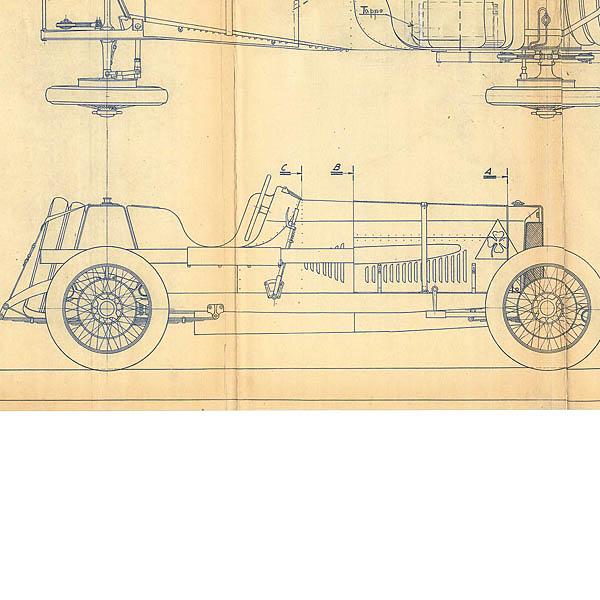 Alfa Romeo RL T.F. 1924 Blue Drawing Print