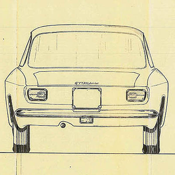 Alfa Romeo GT1300 junior 1966 Blue Drawing Print
