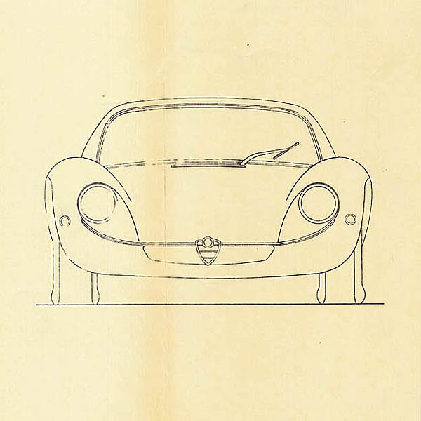 Alfa Romeo Coupe 33 1967 Blue Drawing Print