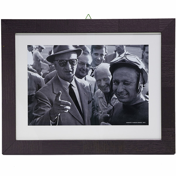 Enzo Ferrari / Juan Manuel Fangio Photo with Frame-1957-