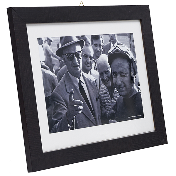Enzo Ferrari / Juan Manuel Fangio Photo with Frame-1957-