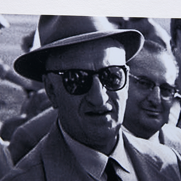 Enzo Ferrari / Juan Manuel Fangio Photo with Frame-1957-